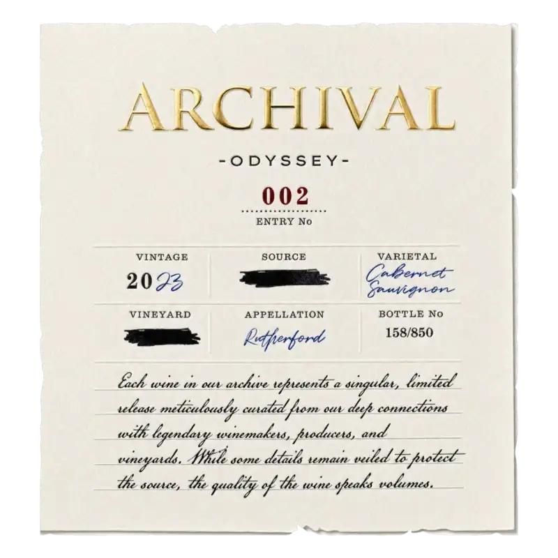 2023 Cabernet Sauvignon Rutherford label