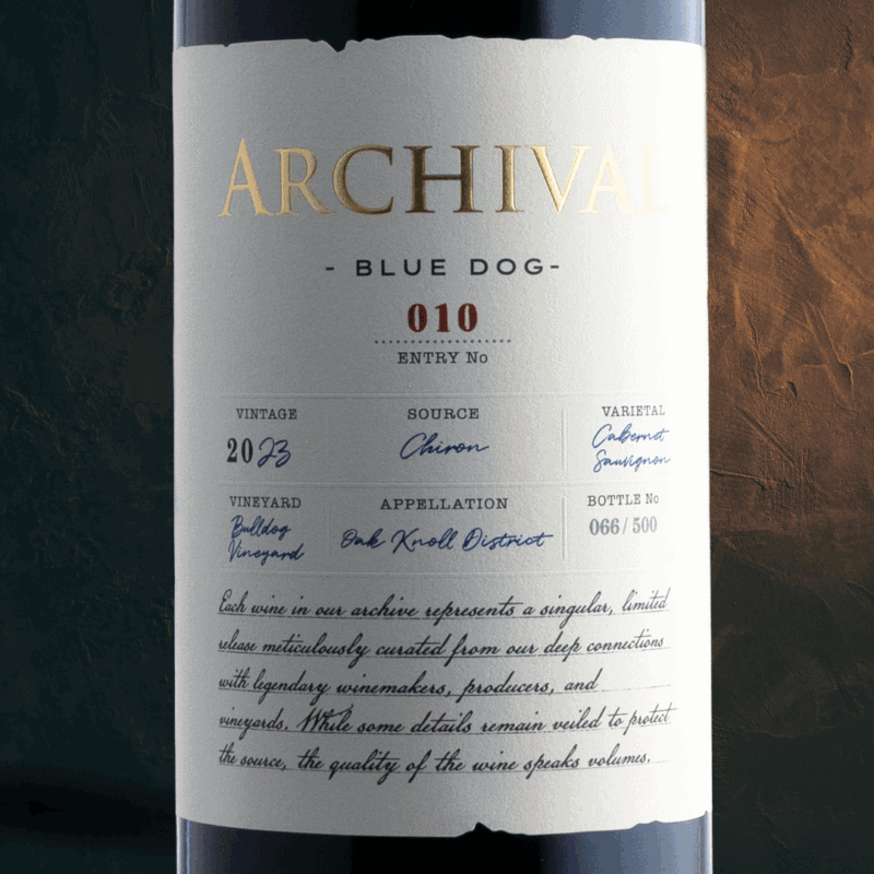 2023 "Blue Dog" Oak Knoll Cabernet Sauvignon Bulldog Vineyard