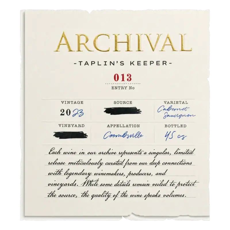 Taplin’s Keeper label