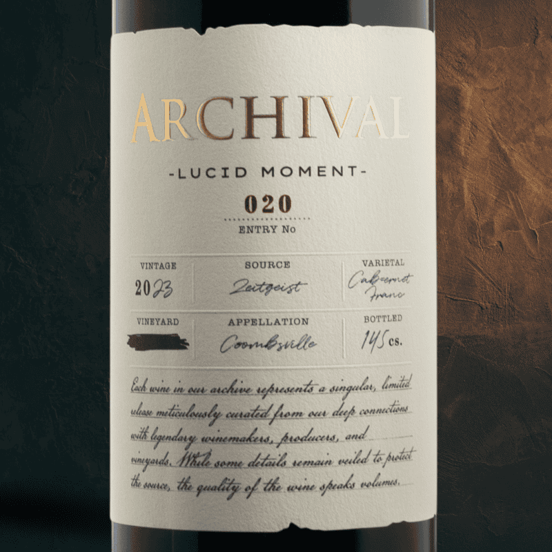 2023 "Lucid Moment" Cabernet Franc, Zeitgeist, Coombsville