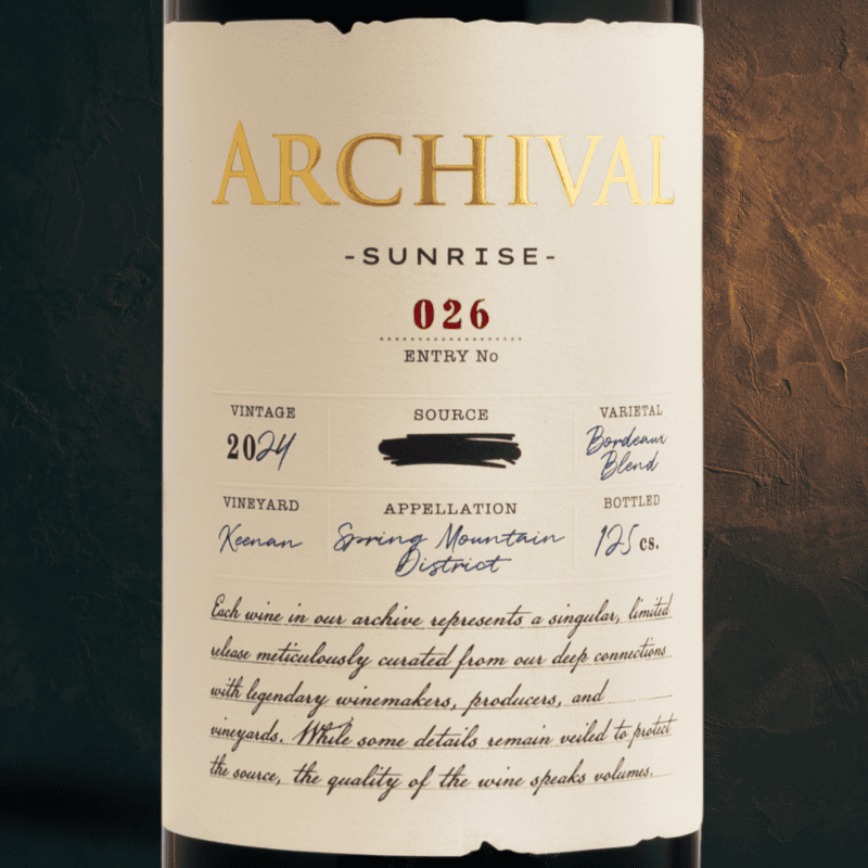 Entry No. 026 2024 "Sunrise" Spring Mountain Bordeaux Blend