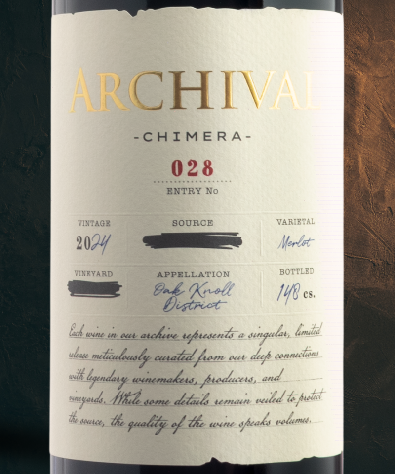 2024 Entry No. 028 "Chimera" Merlot Oak Knoll District