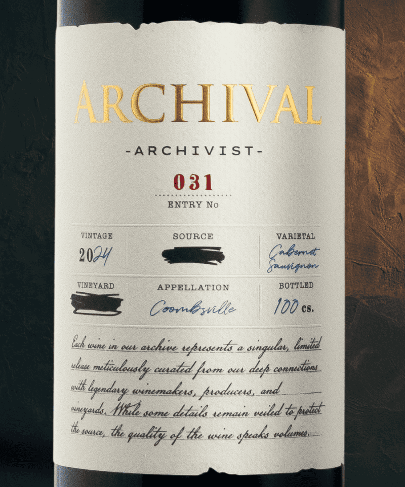 Entry No. 031  "Archivist" Coombsville Cabernet Sauvignon 2024