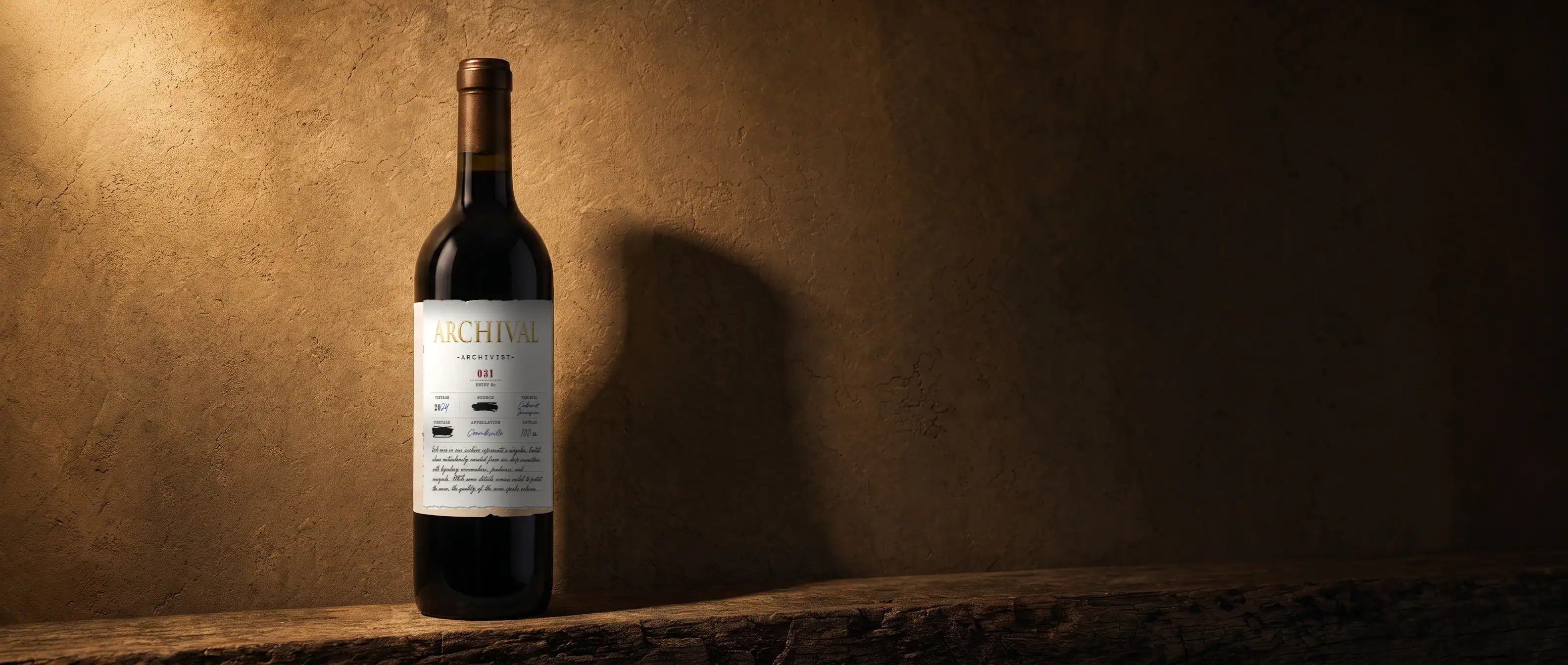 Archivist — Entry No. 031  "Archivist" Coombsville Cabernet Sauvignon 2024