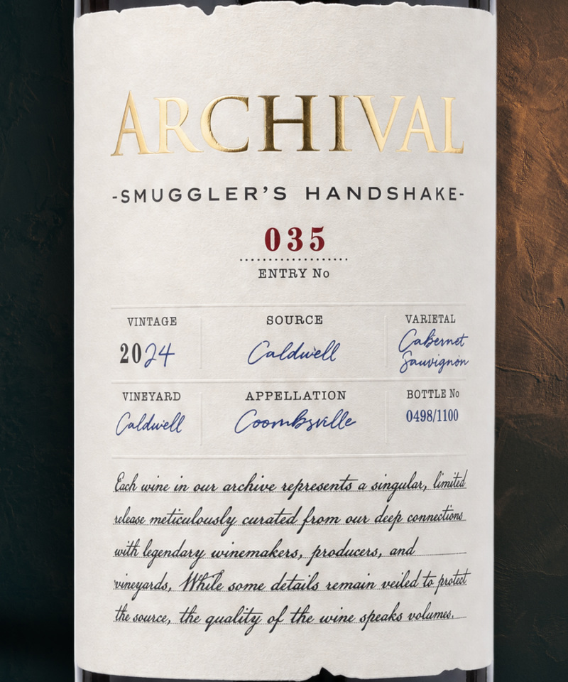 Entry No. 035 — "Smuggler's Handshake" Coombsville Cabernet Sauvignon, Caldwell Vineyard, 2024
