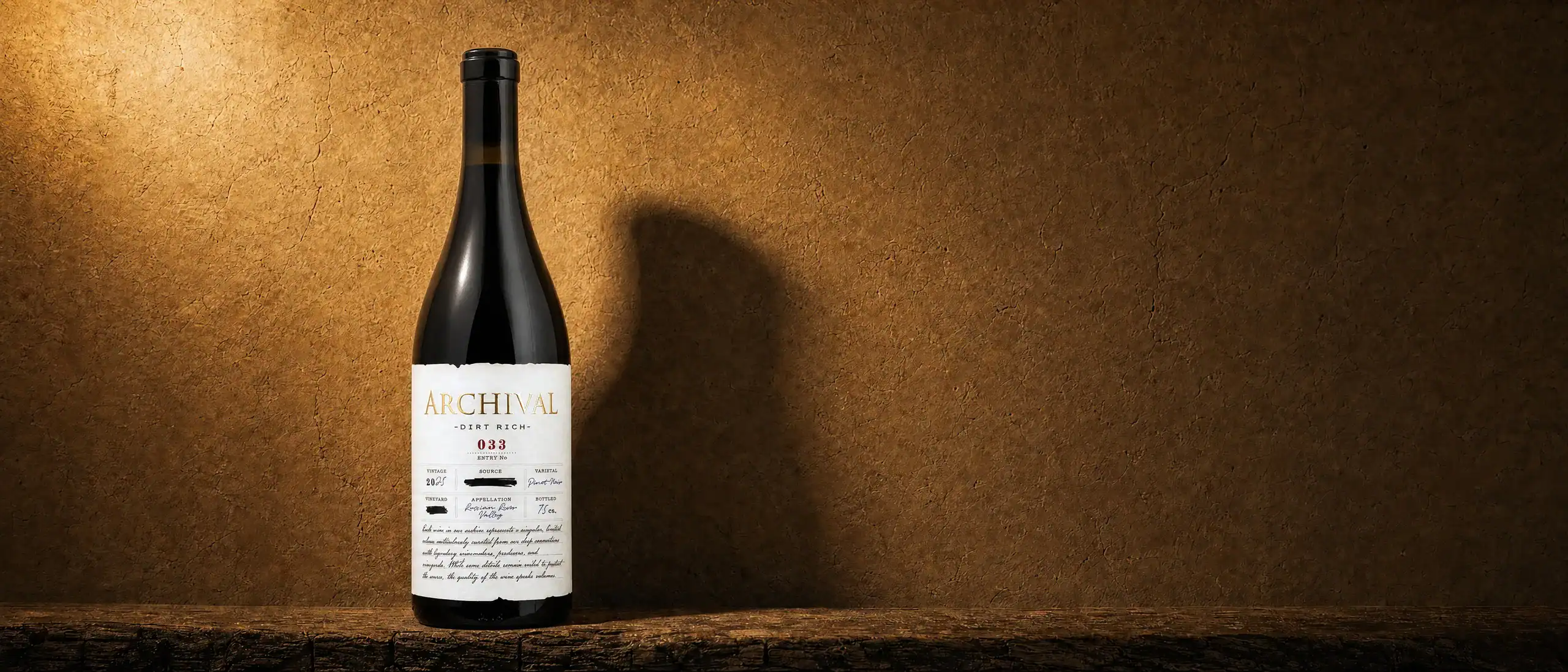 Archival Entry No. 033 Dirt Rich 2025 Russian River Valley Pinot Noir