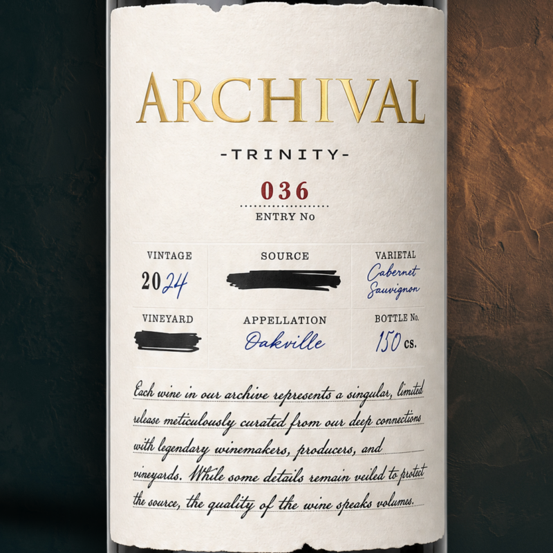 Entry No. 036 "Trinity" Oakville Cabernet Sauvignon 2024